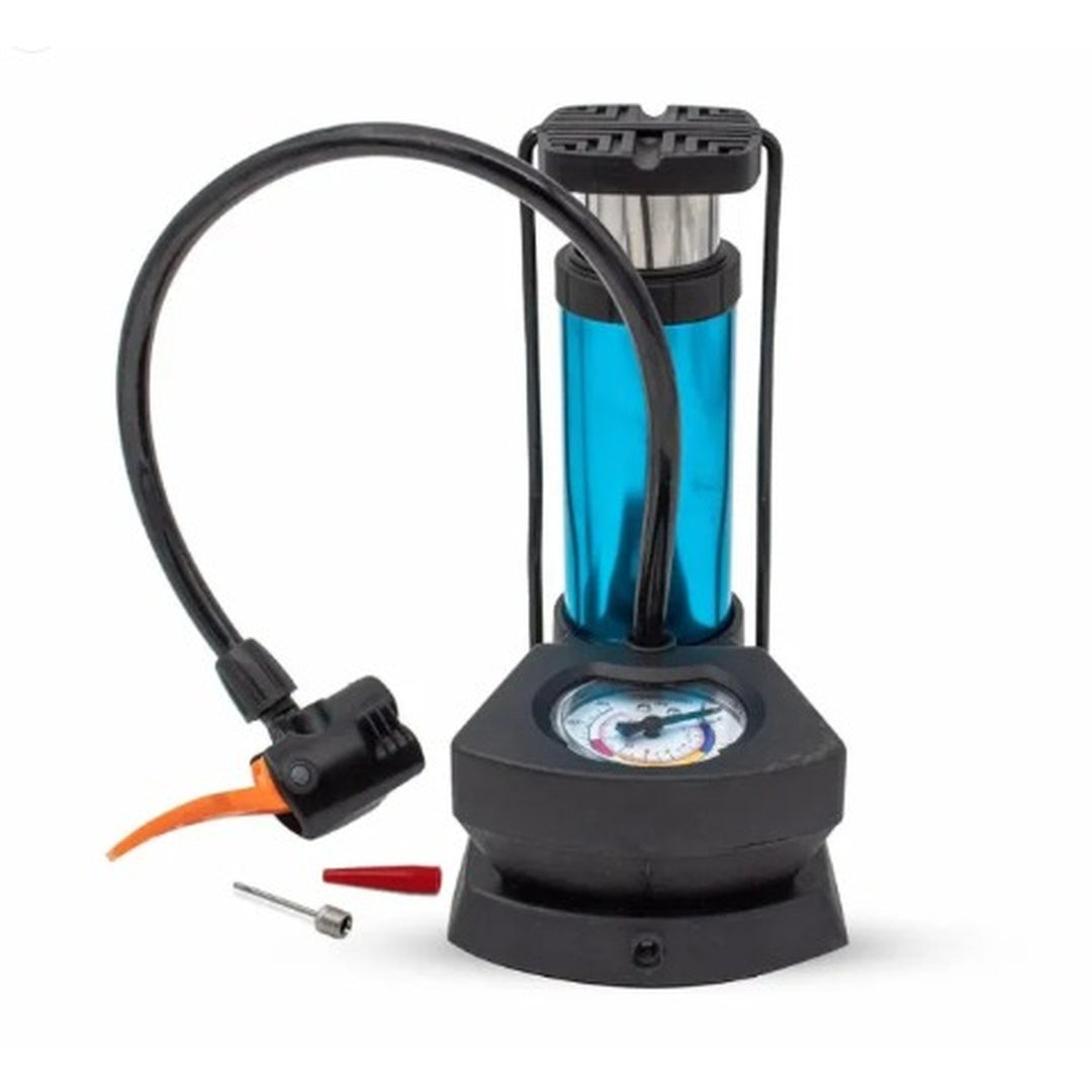 Foot And Hand Air Pump With Air Pressure Gauge – Fast Portable Car Bike And Cycle Inflator For Tires Balls And Inflatables